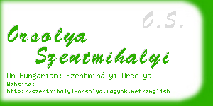 orsolya szentmihalyi business card
